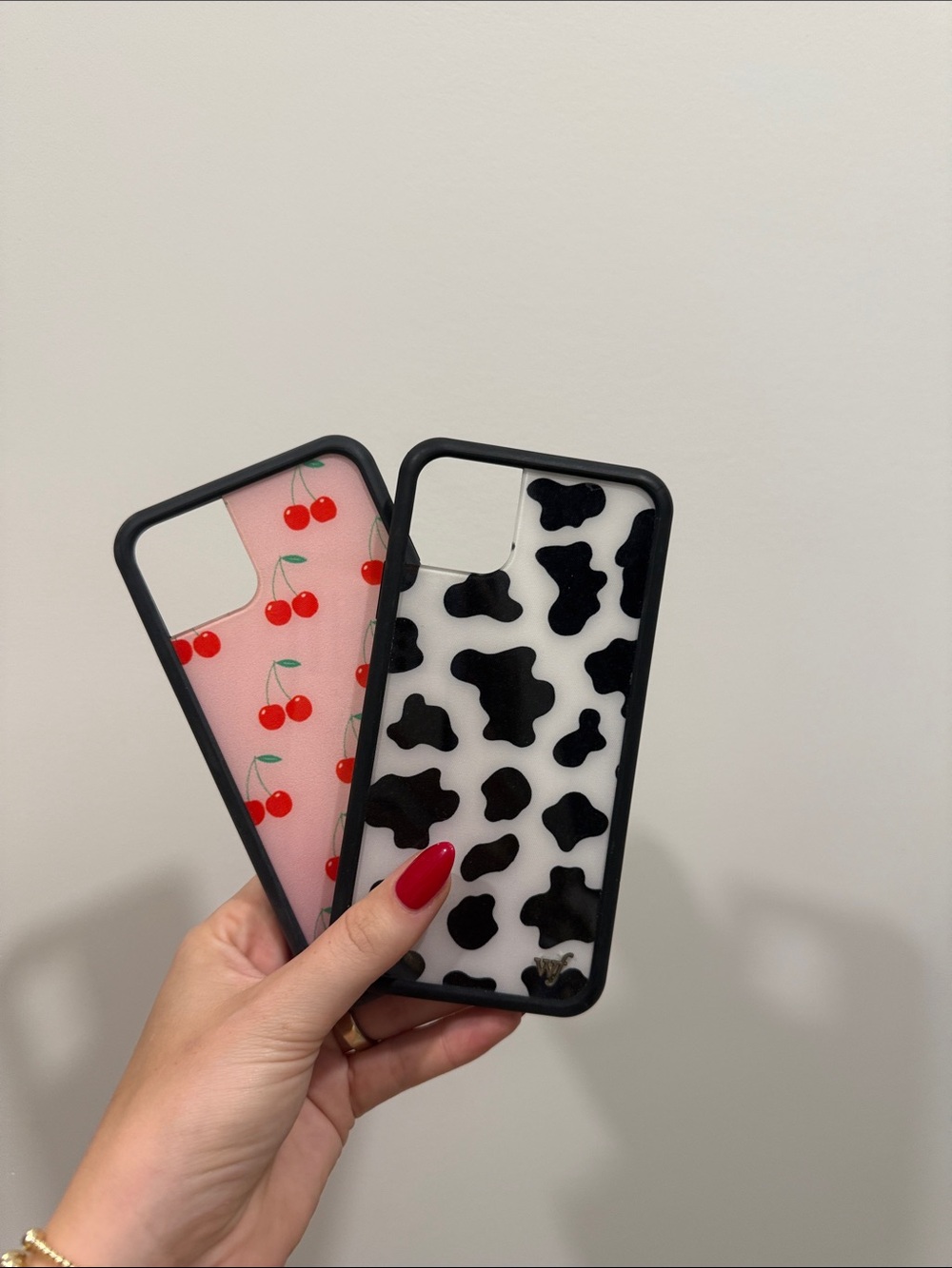 Wildflower iPhone 11 Pro Max Case Bundle - Pink Cherry & Black Cow Print